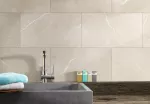 Vasque avec des panneaux muraux sur le mur